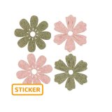 Sticker Blume Wollart sortiert