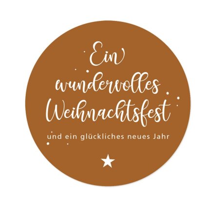 Klebeetikett rund "Wundervolle Weihnachten"