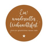 Klebeetikett rund "Wundervolle Weihnachten"